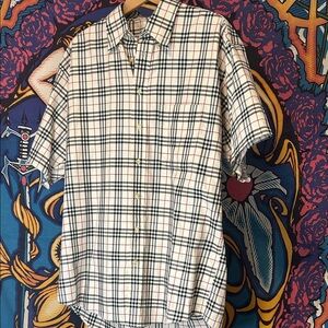Burberry Beige and Black Plaid Shirt